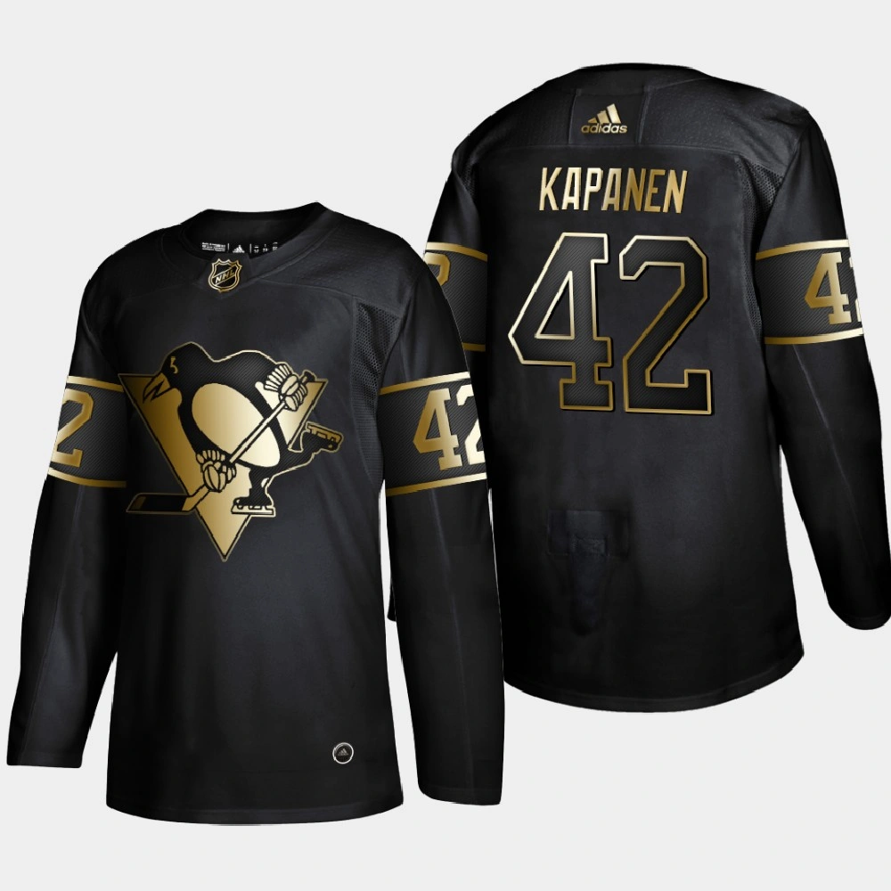 Men's Pittsburgh Penguins Kasperi Kapanen #42 NHL Golden Edition Black Authentic Jersey