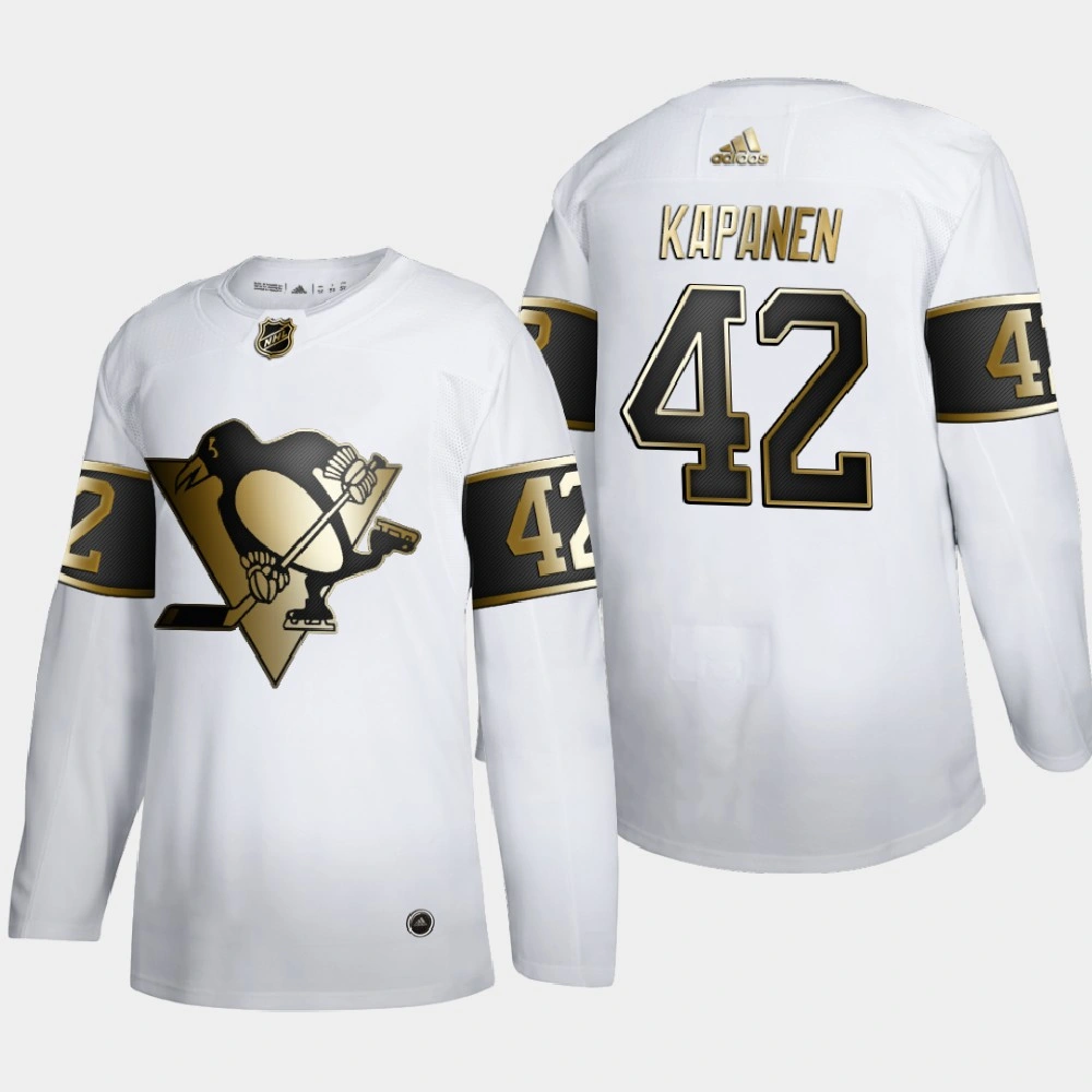 Men's Pittsburgh Penguins Kasperi Kapanen #42 Golden Edition White Authentic Player Jersey Men's Pittsburgh Penguins Kasperi Kapanen #42 Golden Edition White Authentic Player Jersey