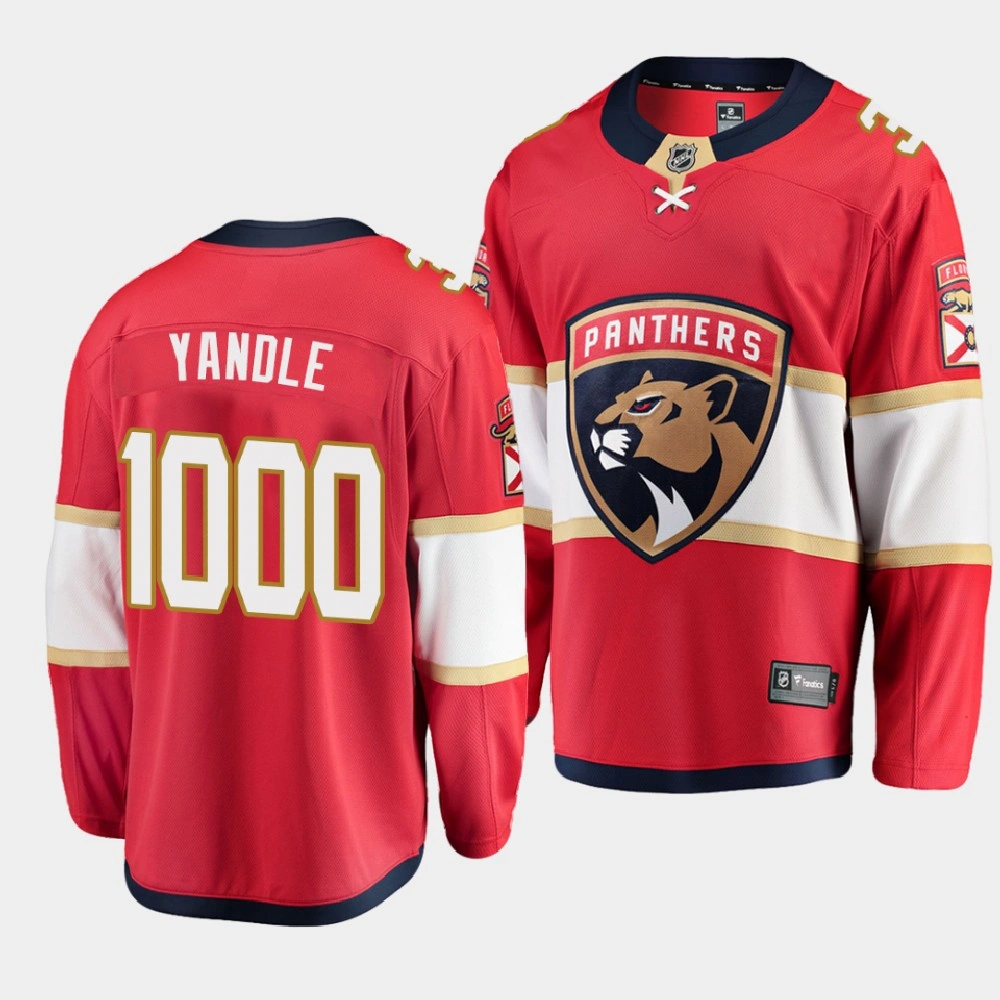 Men Florida Panthers Keith yandle #3 1000 Career Games Special Edition Red Jersey