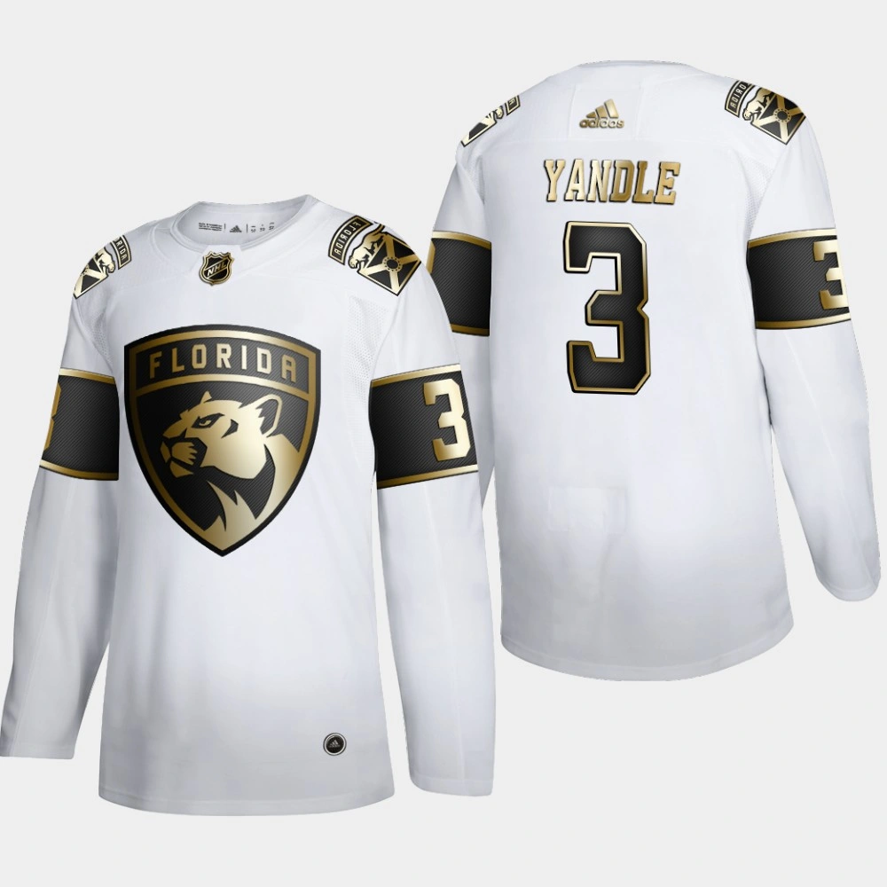Men's Florida Panthers Keith Yandle #3 NHL Golden Edition White Authentic Jersey Men's Florida Panthers Keith Yandle #3 NHL Golden Edition White Authentic Jersey