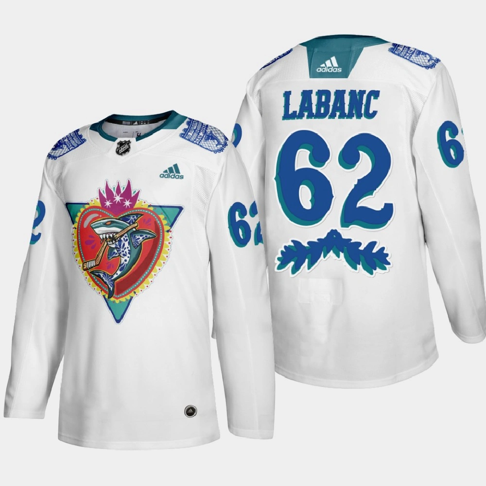 Youth San Jose Sharks Kevin Labanc #62 Los Tiburones Night White Jersey