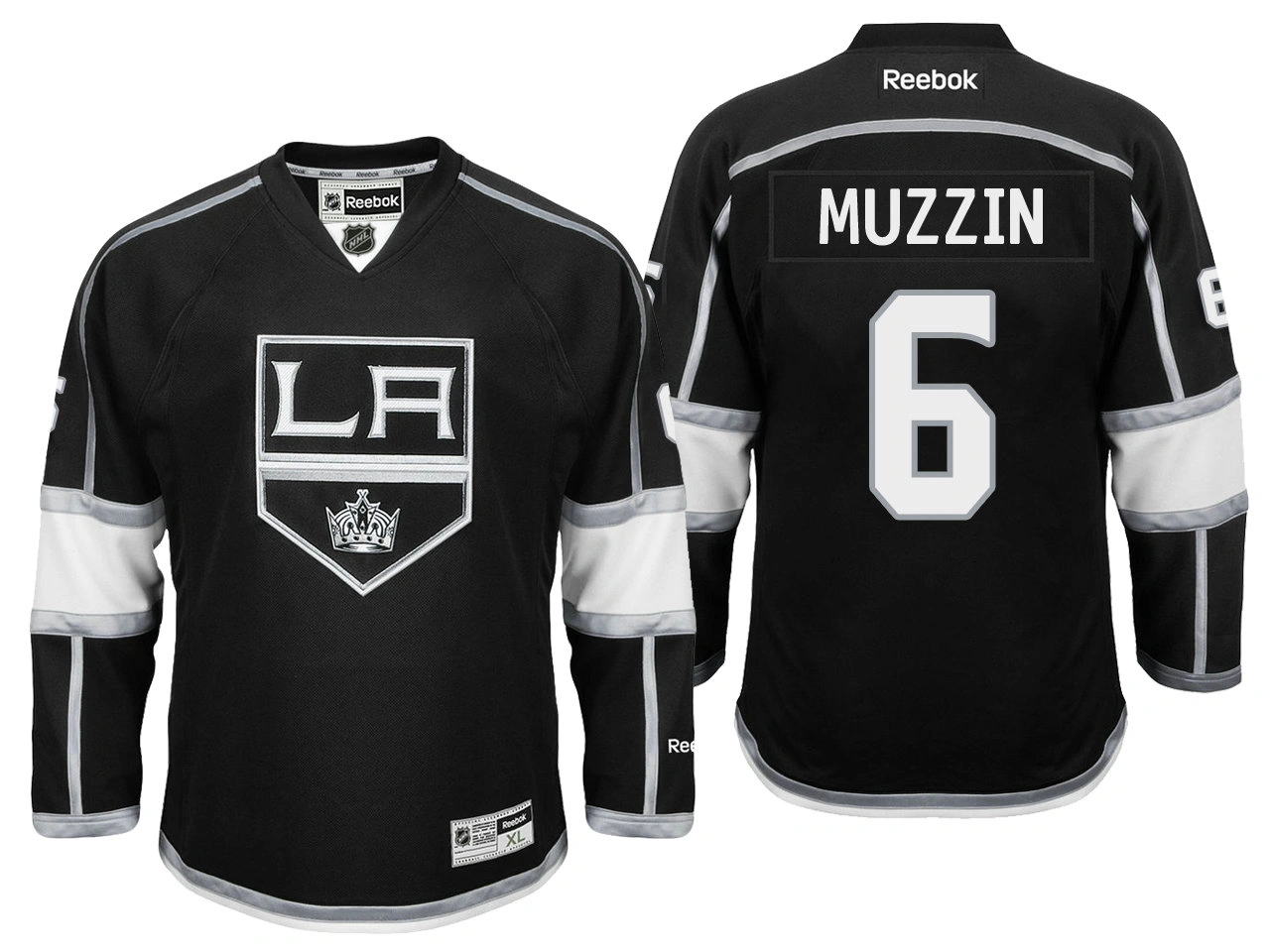Los Angeles Kings #6 Jake Muzzin Home Premier Player Black Reebok Jersey