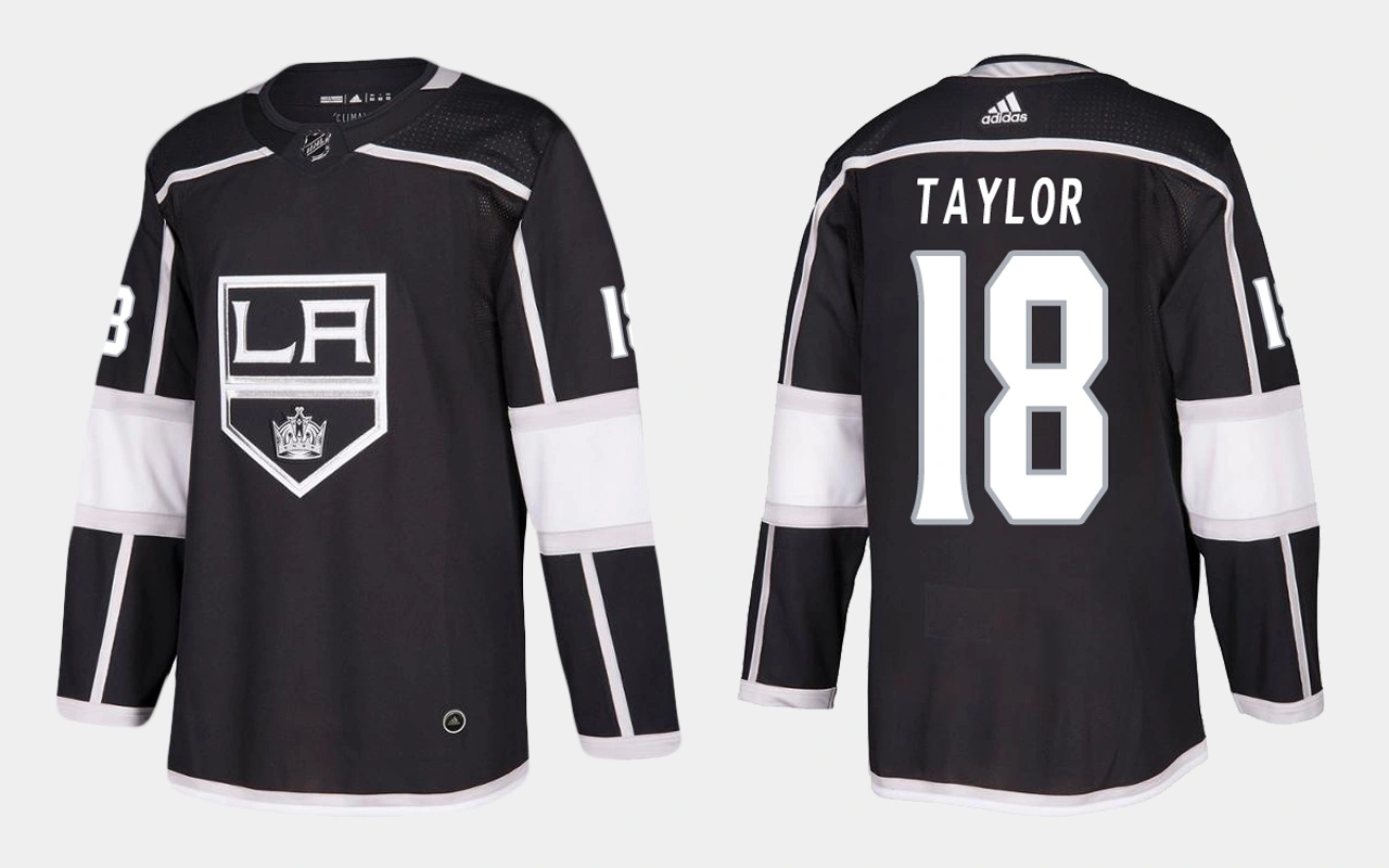 Los Angeles Kings #18 Retired Dave Taylor Home Black Jersey Los Angeles Kings #18 Retired Dave Taylor Home Black Jersey