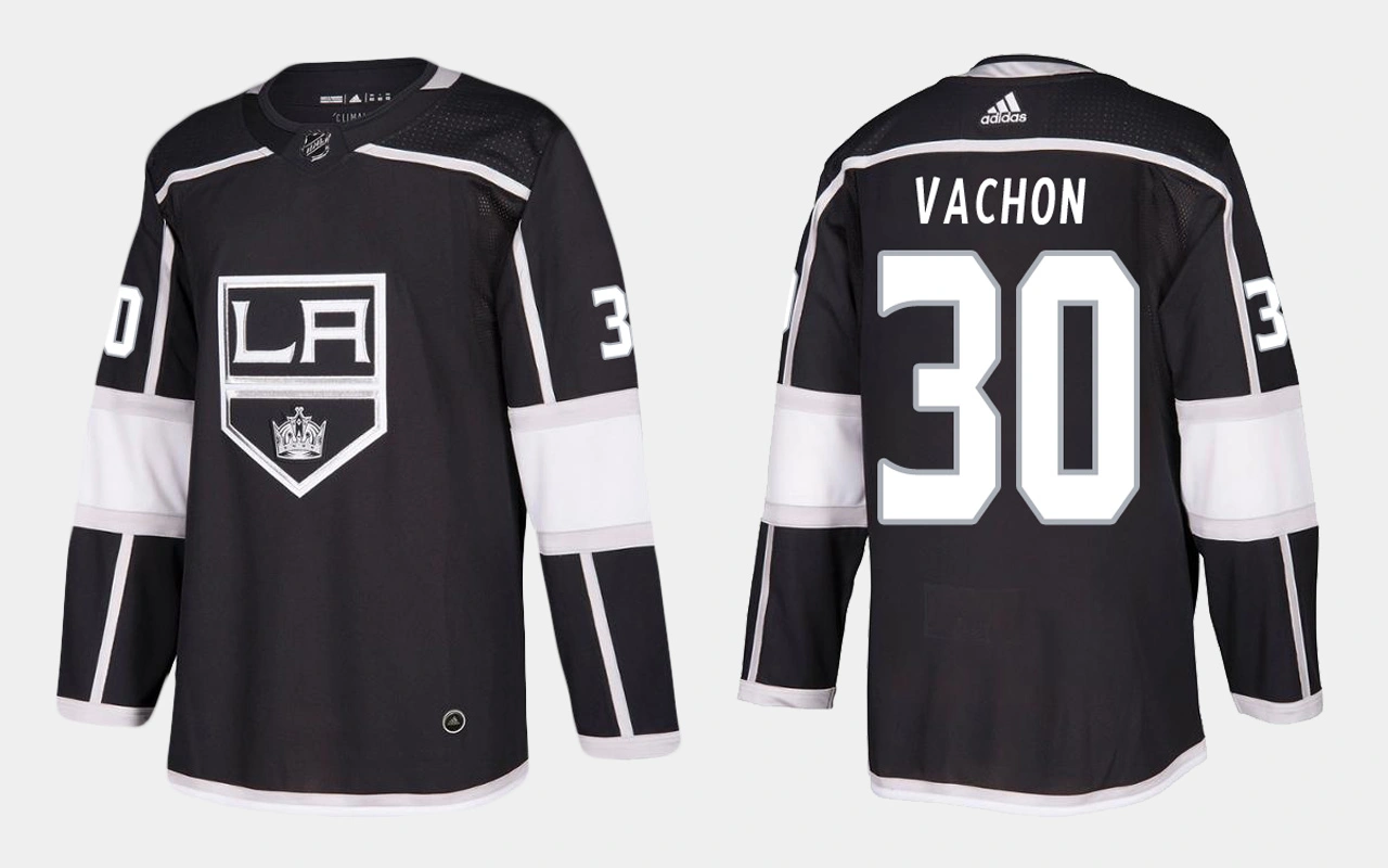 Los Angeles Kings #30 Retired Rogatien Vachon Home Black Jersey Los Angeles Kings #30 Retired Rogatien Vachon Home Black Jersey