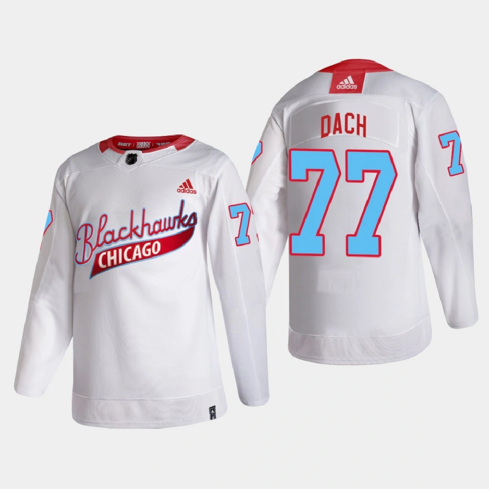 Men's Chicago Blackhawks Kirby Dach #77 One Community Night White Jersey