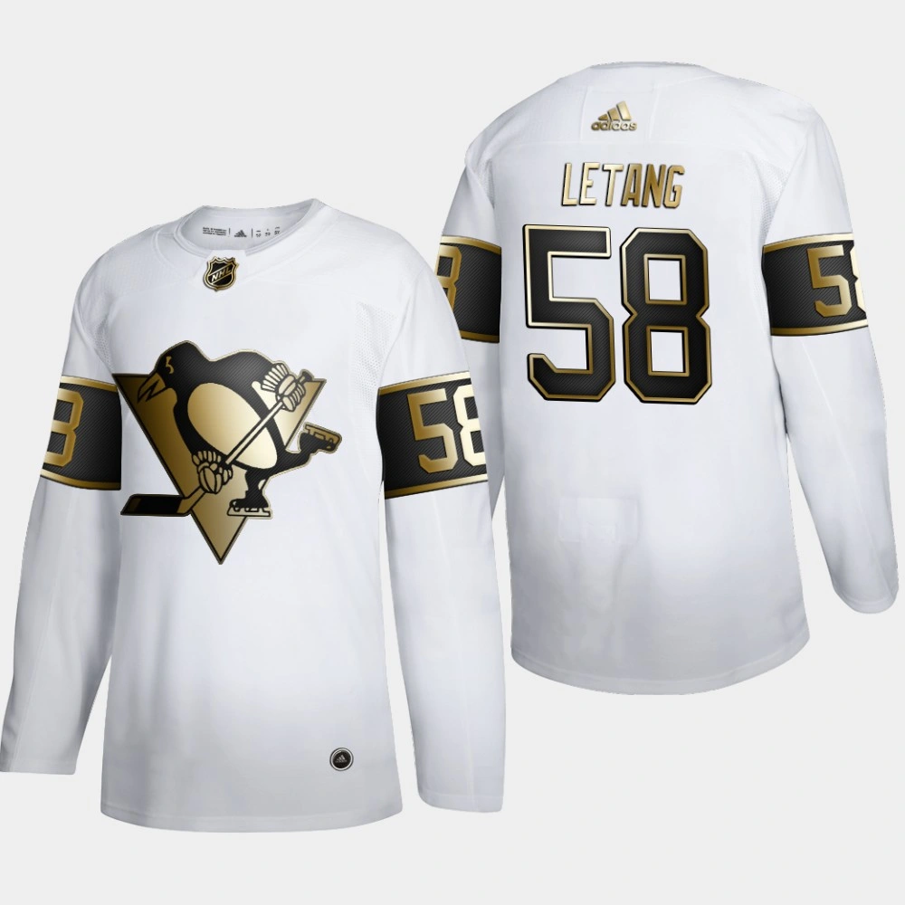 Women's Pittsburgh Penguins Kris Letang #58 NHL Golden Edition White Authentic Jersey