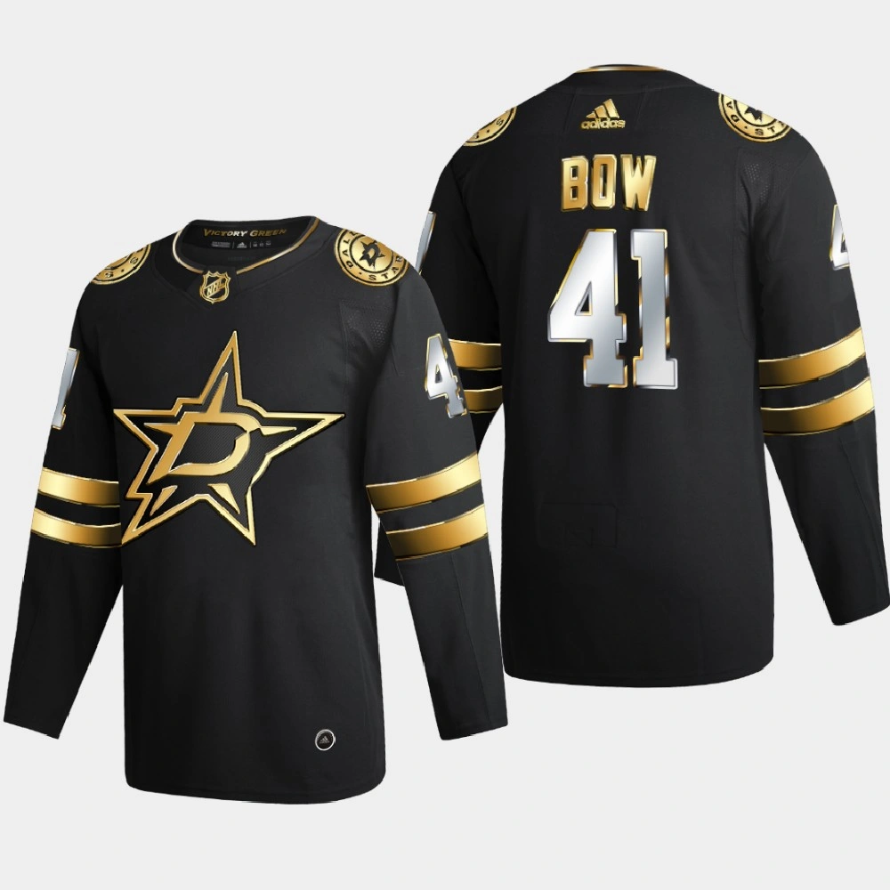 Men's Dallas Stars Landon Bow #41 2020-21 Authentic Golden Limited Edition Jersey - Black Men's Dallas Stars Landon Bow #41 2020-21 Authentic Golden Limited Edition Jersey - Black