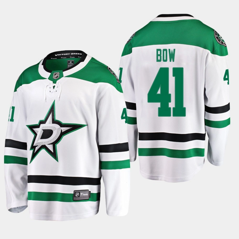Women's Dallas Stars Landon Bow #41 Away White Breakaway Player Jersey Women's Dallas Stars Landon Bow #41 Away White Breakaway Player Jersey