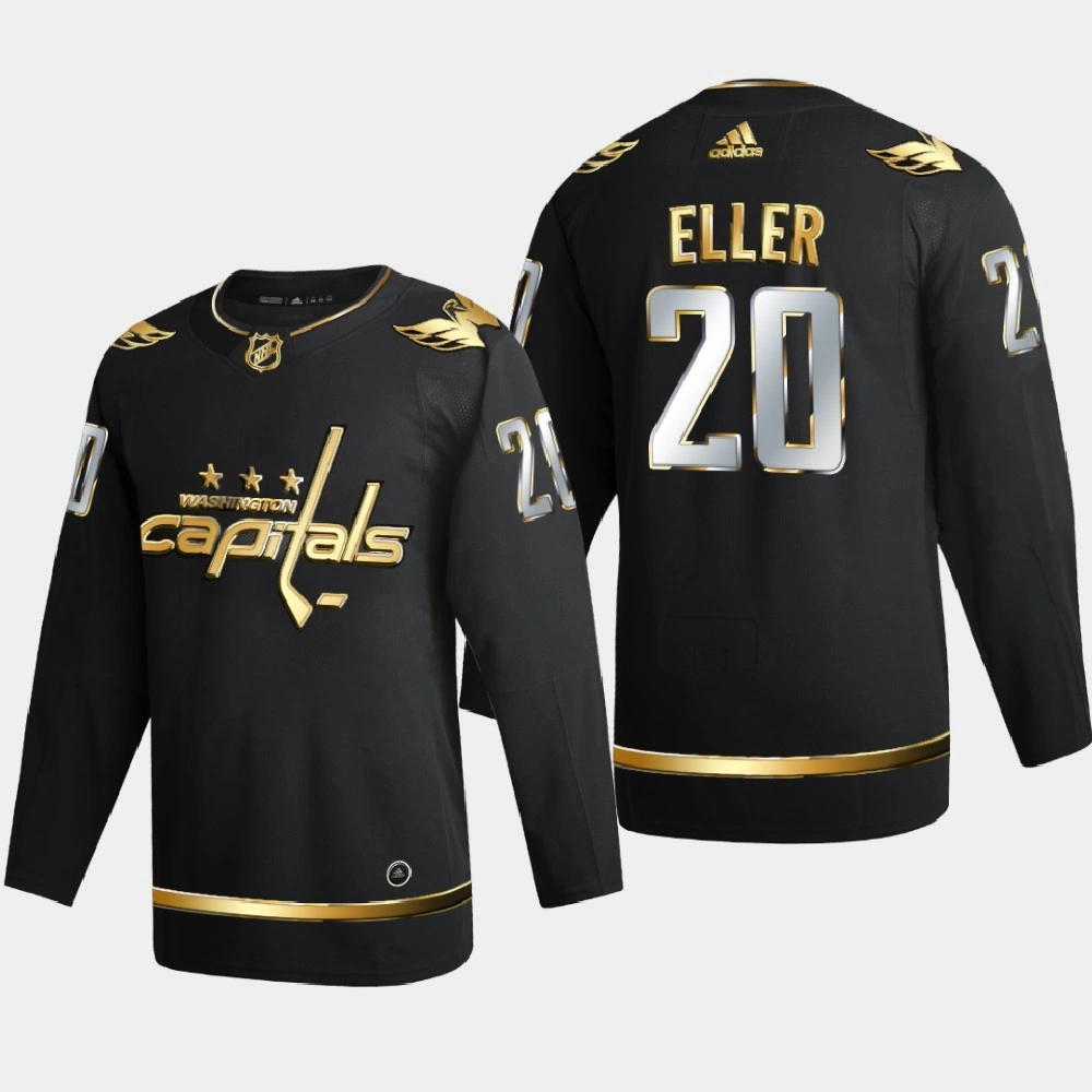 Men Washington Capitals Lars Eller #20 2020-21 Authentic Golden Limited Edition Jersey - Black