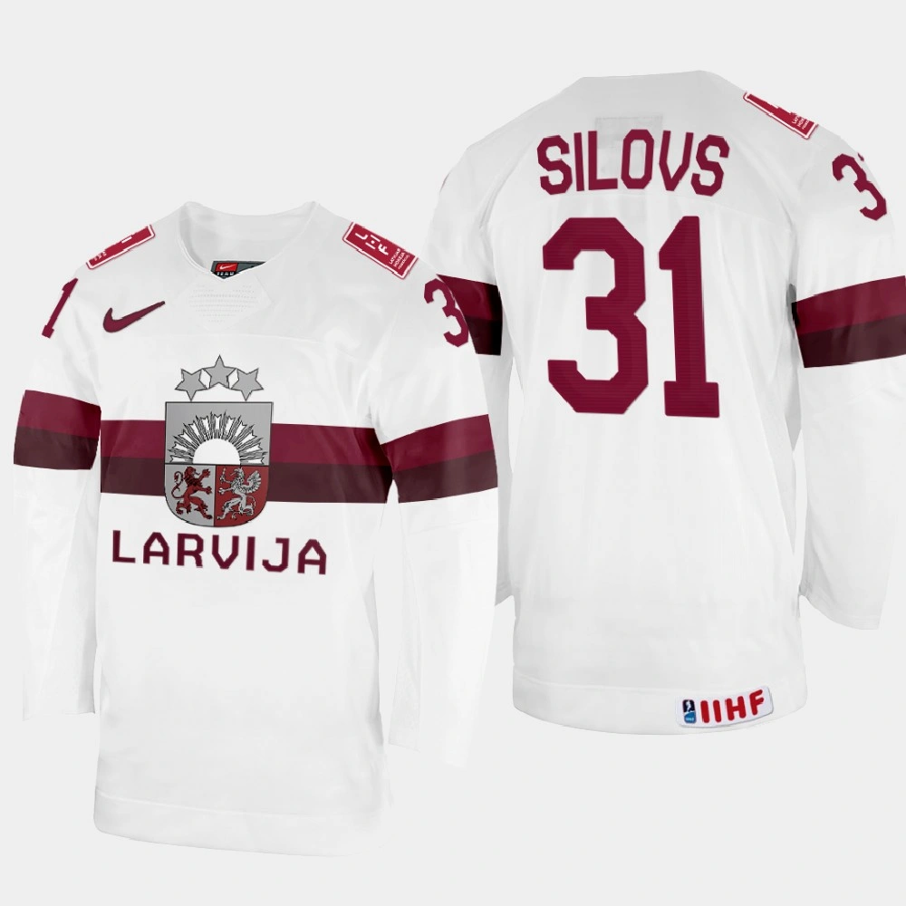 Youth Latvijas #31 Arturs Silovs 2022 IIHF World Championship White Home Jersey