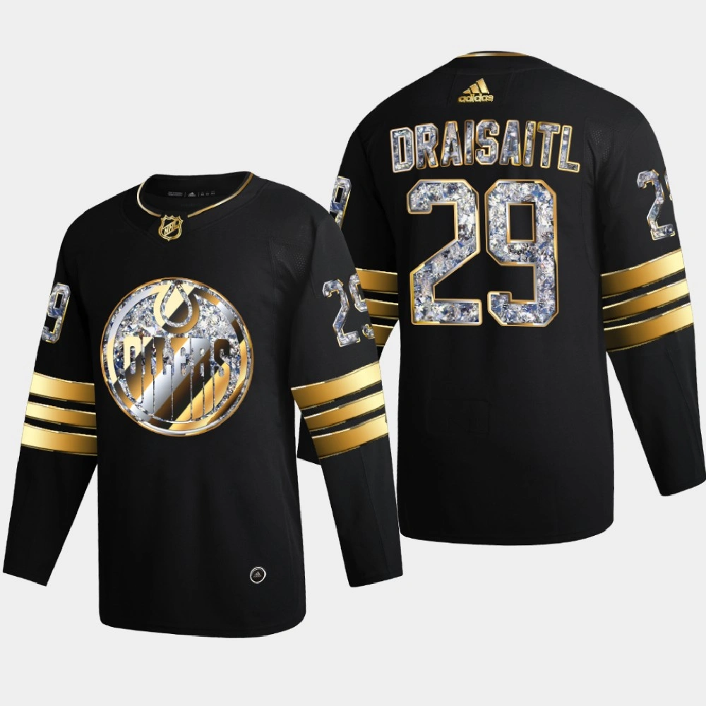 Leon Draisaitl Edmonton Oilers 2022 Stanley Cup Playoffs Black Diamond Edition Jersey Authentic