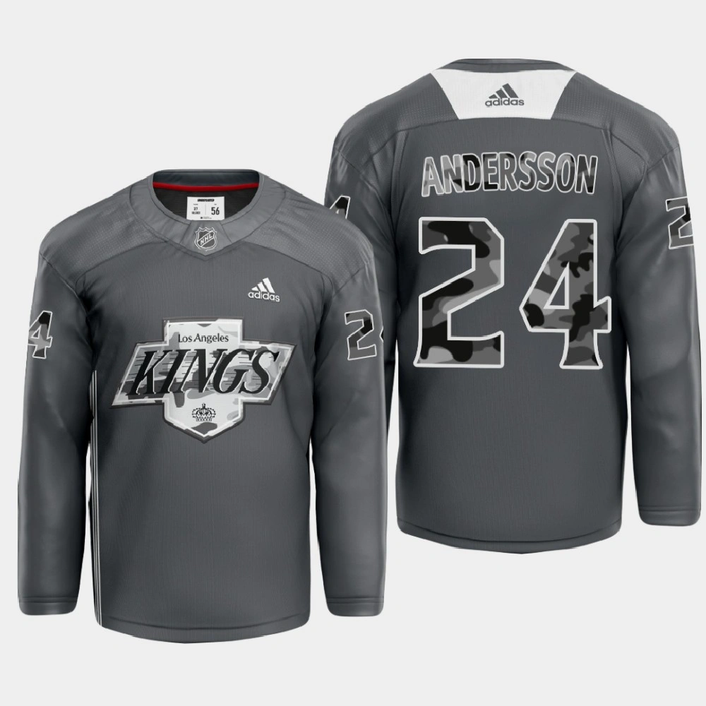 Women's Undefeated X LA Kings Lias Andersson #24 Warm Up Gray Jersey