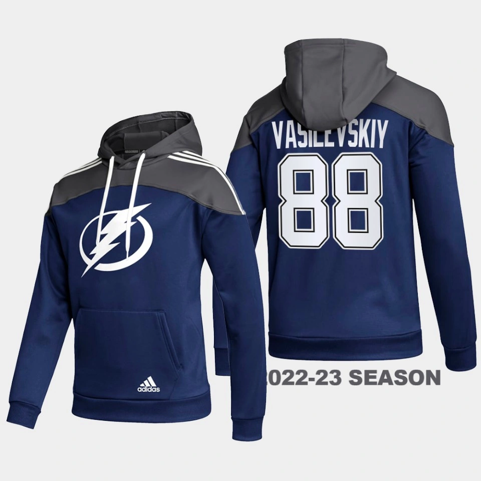 Women's Andrei Vasilevskiy Tampa Bay Lightning Stylish AEROREADY Pullover #88 Hoodie Blue Women's Andrei Vasilevskiy Tampa Bay Lightning Stylish AEROREADY Pullover #88 Hoodie Blue
