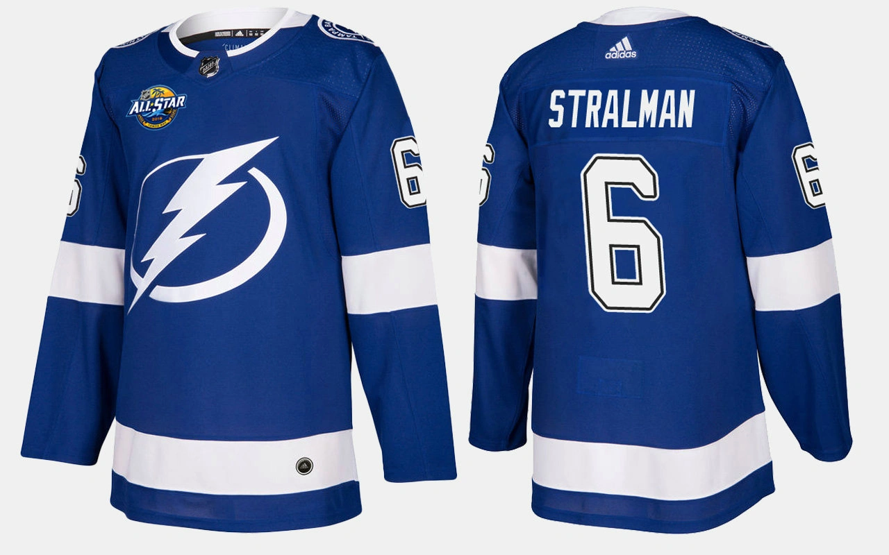 Tampa Bay Lightning #6 Anton Stralman Home Blue Jersey