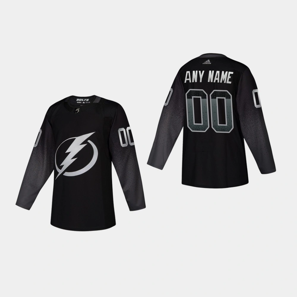 Tampa Bay Lightning Custom #00 Alternate Authentic Player Black Jersey Tampa Bay Lightning Custom #00 Alternate Authentic Player Black Jersey