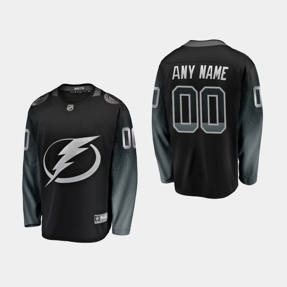 Tampa Bay Lightning Custom #00 Alternate Breakaway Player Black Jersey Tampa Bay Lightning Custom #00 Alternate Breakaway Player Black Jersey