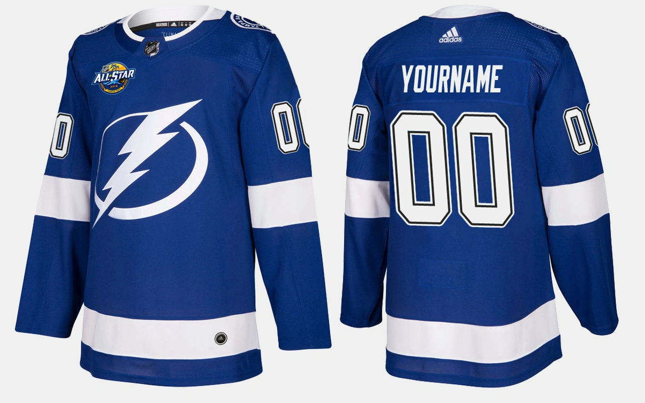 Tampa Bay Lightning #00 Custom Home Blue Jersey