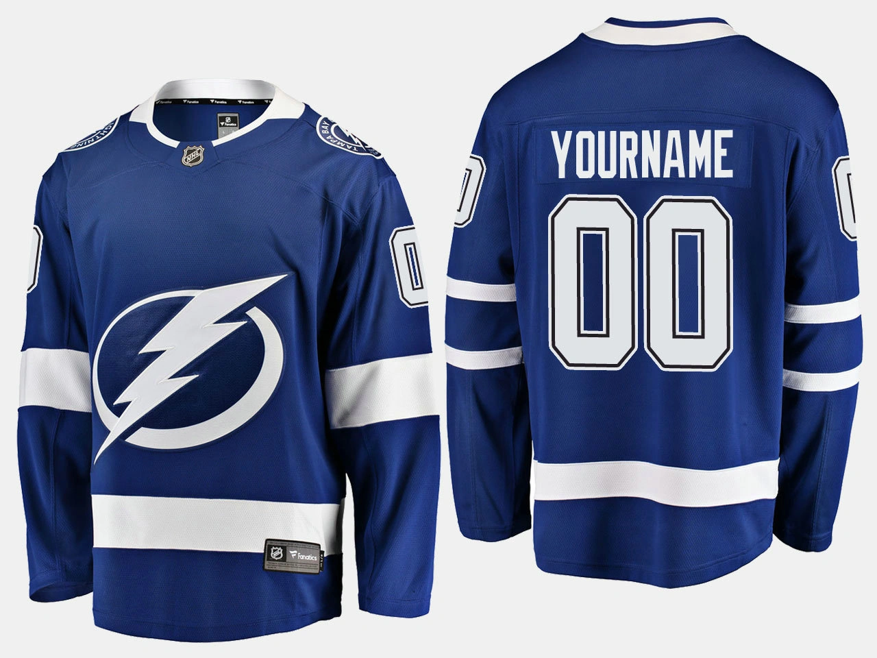 Tampa Bay Lightning #00 Custom Home Breakaway Player Blue Jersey
