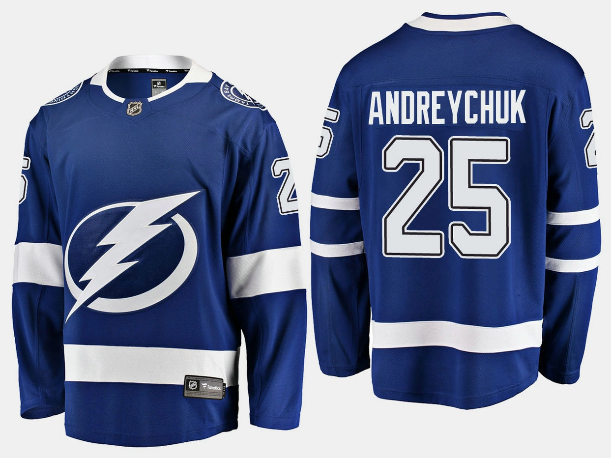 Tampa Bay Lightning #25 Dave Andreychuk Home Breakaway Player Blue Jersey
