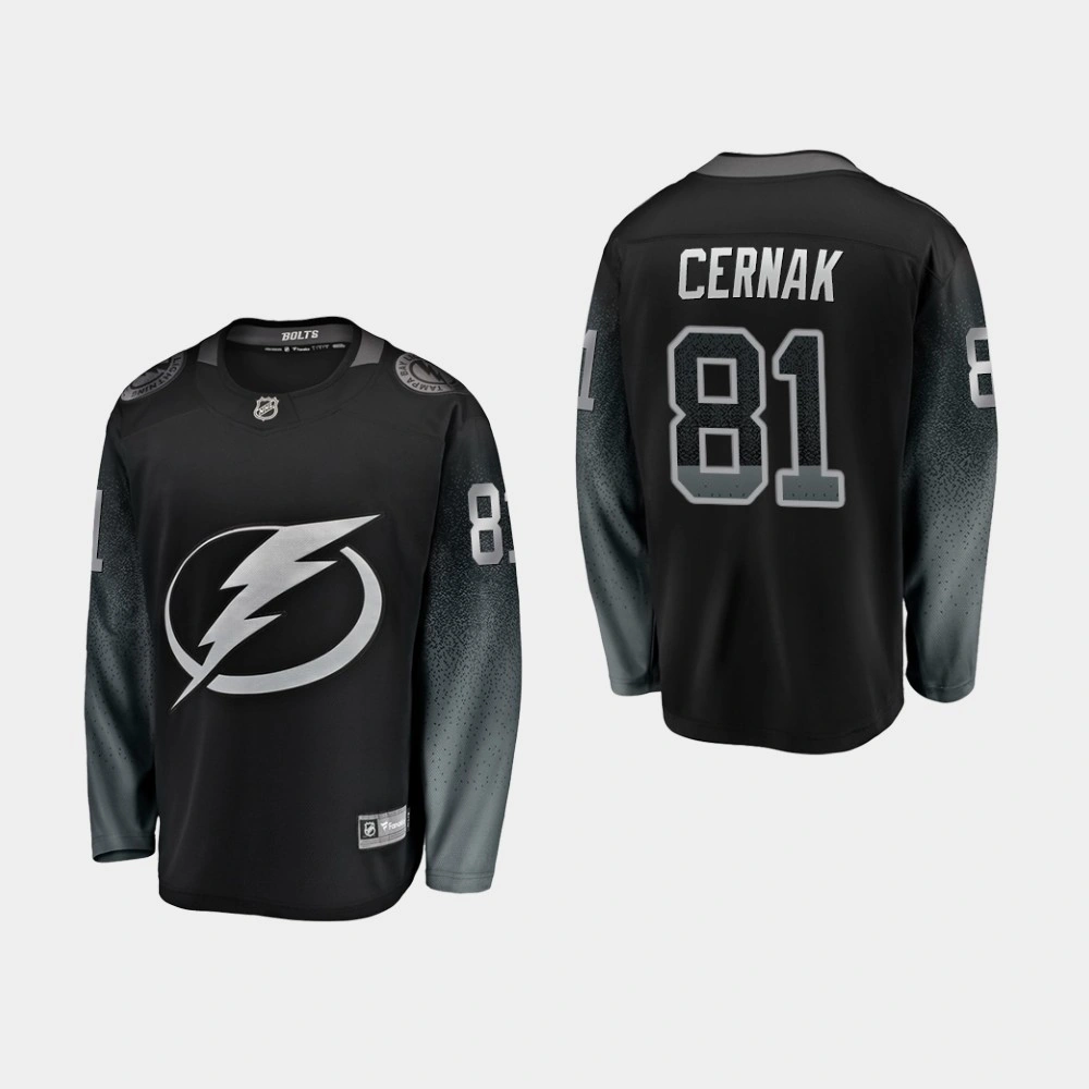 Tampa Bay Lightning Erik Cernak #81 Alternate Breakaway Player Black Jersey Tampa Bay Lightning Erik Cernak #81 Alternate Breakaway Player Black Jersey