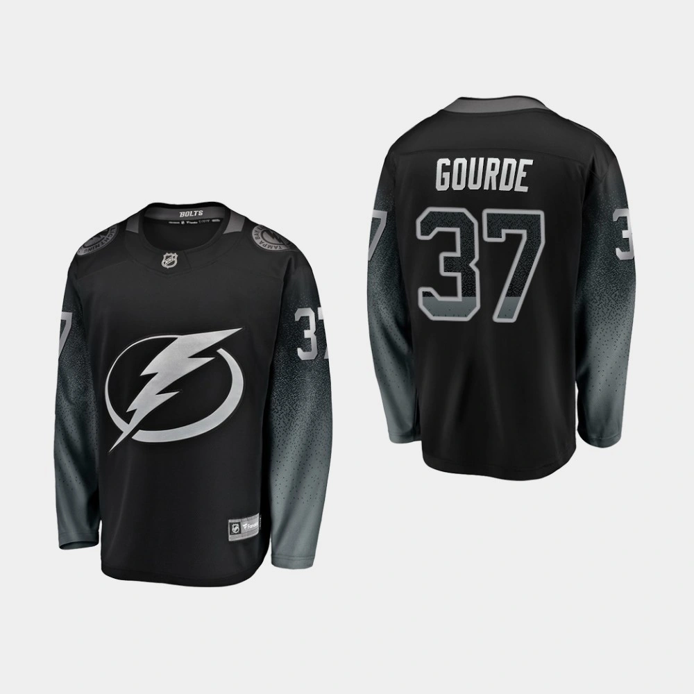 Youth Tampa Bay Lightning Yanni Gourde #37 Alternate Breakaway Player Black Jersey Youth Tampa Bay Lightning Yanni Gourde #37 Alternate Breakaway Player Black Jersey