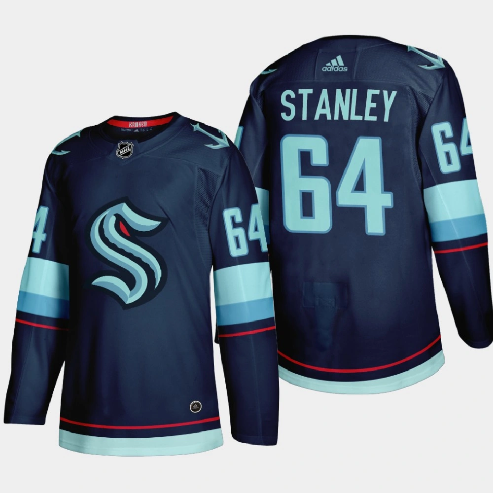 Youth Seattle Kraken Logan Stanley #64 2021 Expansion Draft Navy Jersey Youth Seattle Kraken Logan Stanley #64 2021 Expansion Draft Navy Jersey
