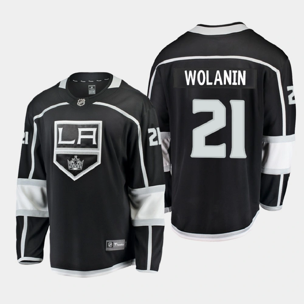 Women's Los Angeles Kings Christian Wolanin #21 Home 2021 Breakaway Black Jersey