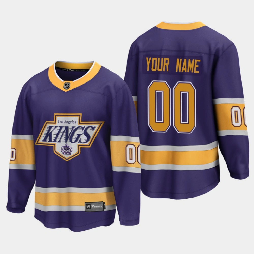 Men's Los Angeles Kings Custom #00 Reverse Retro 2020-21 Breakaway Player Purple Jersey Men's Los Angeles Kings Custom #00 Reverse Retro 2020-21 Breakaway Player Purple Jersey