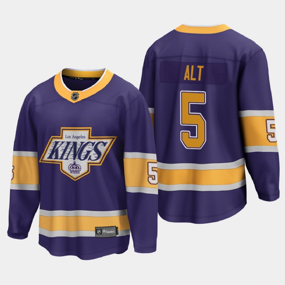 Men's Los Angeles Kings Mark Alt #5 Reverse Retro 2020-21 Breakaway Player Purple Jersey