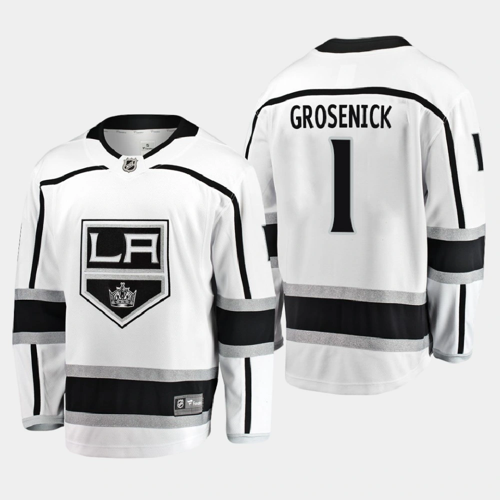 Youth Los Angeles Kings Troy Grosenick #1 Away 2020-21 Breakaway Player White Jersey Youth Los Angeles Kings Troy Grosenick #1 Away 2020-21 Breakaway Player White Jersey