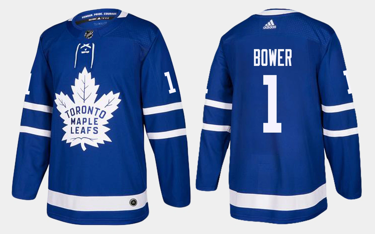 Women's Toronto Maple Leafs #1 Retired Johnny Bower Home Royal Jersey