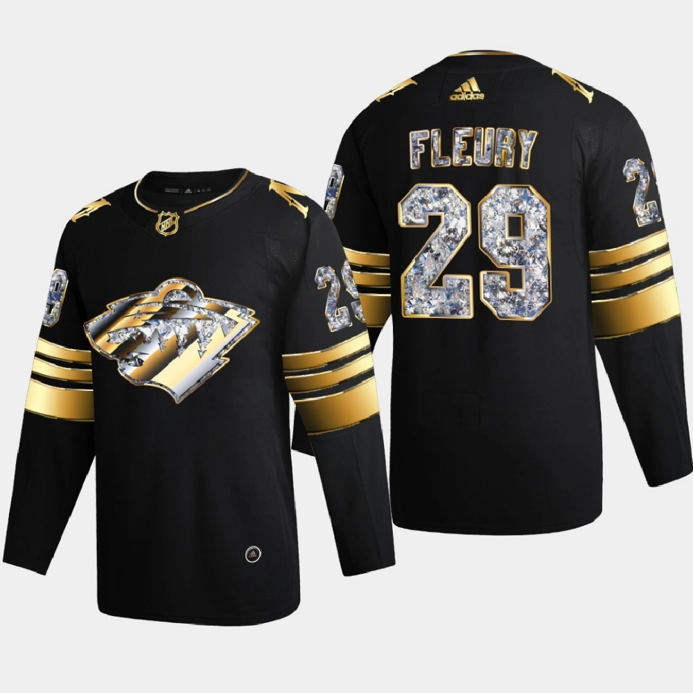 Women's Marc-Andre Fleury Minnesota Wild 2022 Stanley Cup Playoffs Black Diamond Edition Jersey Authentic