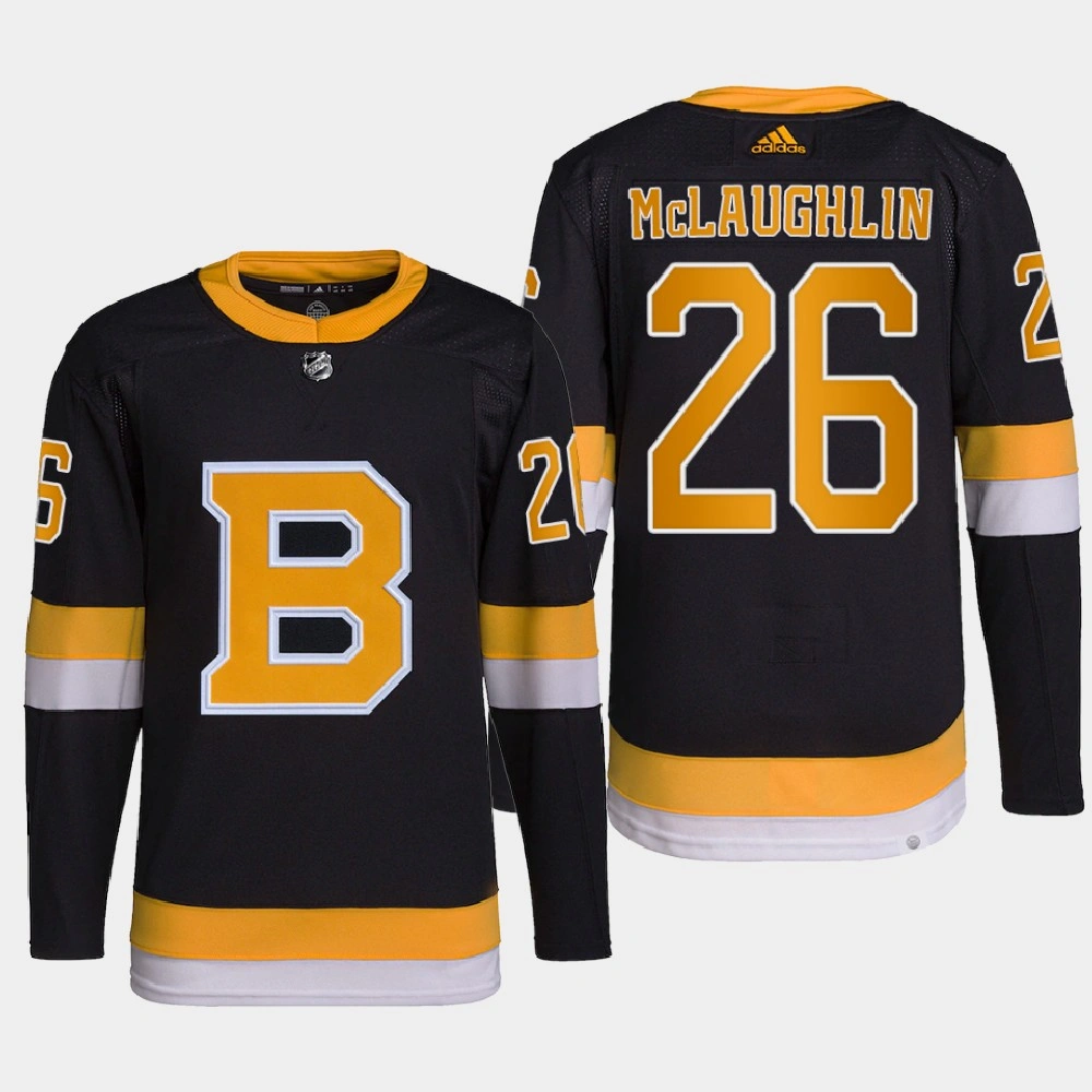 Men Boston Bruins Marc McLaughlin #26 Alternate Authentic Primegreen Black Jersey