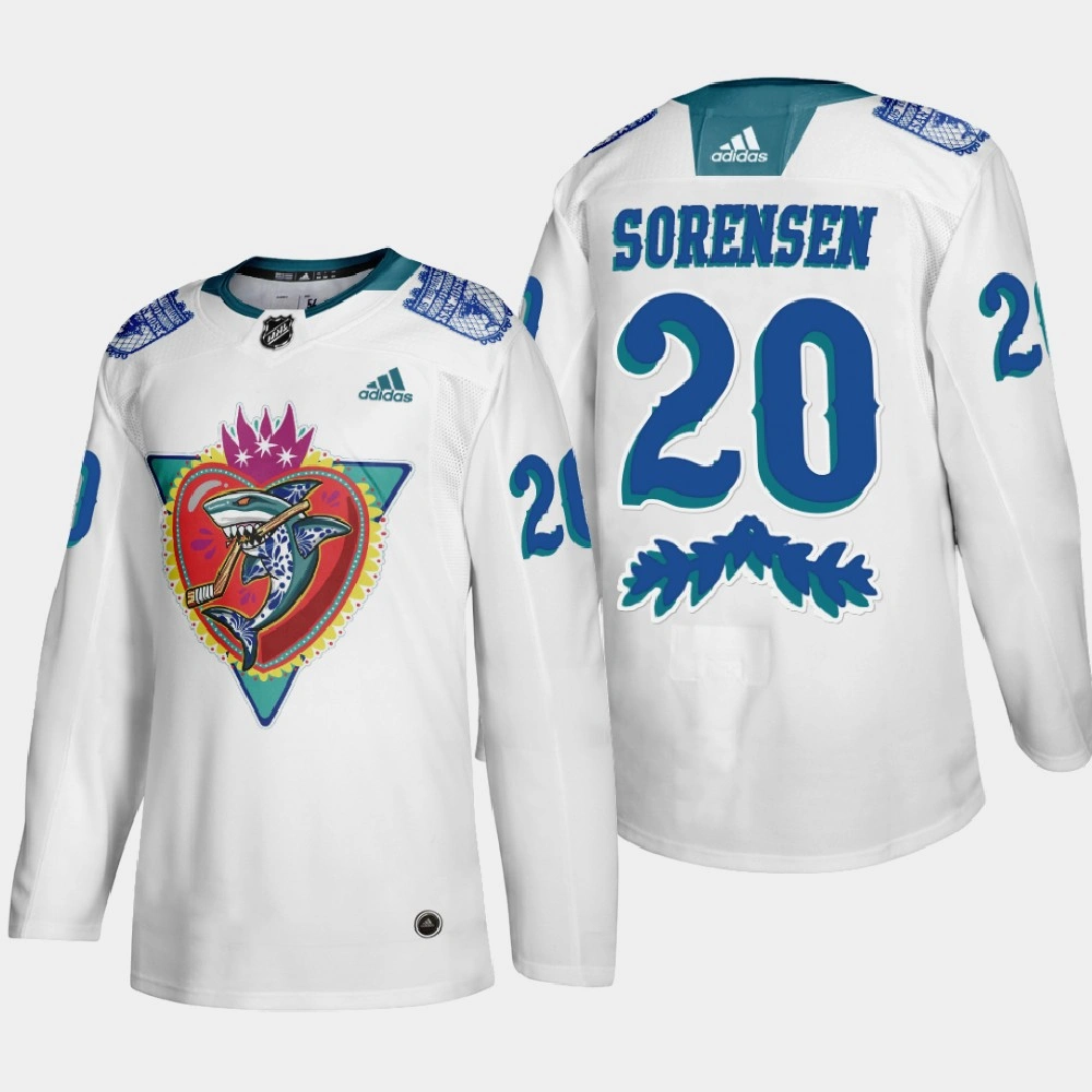 Youth San Jose Sharks Marcus Sorensen #20 Los Tiburones Night White Jersey