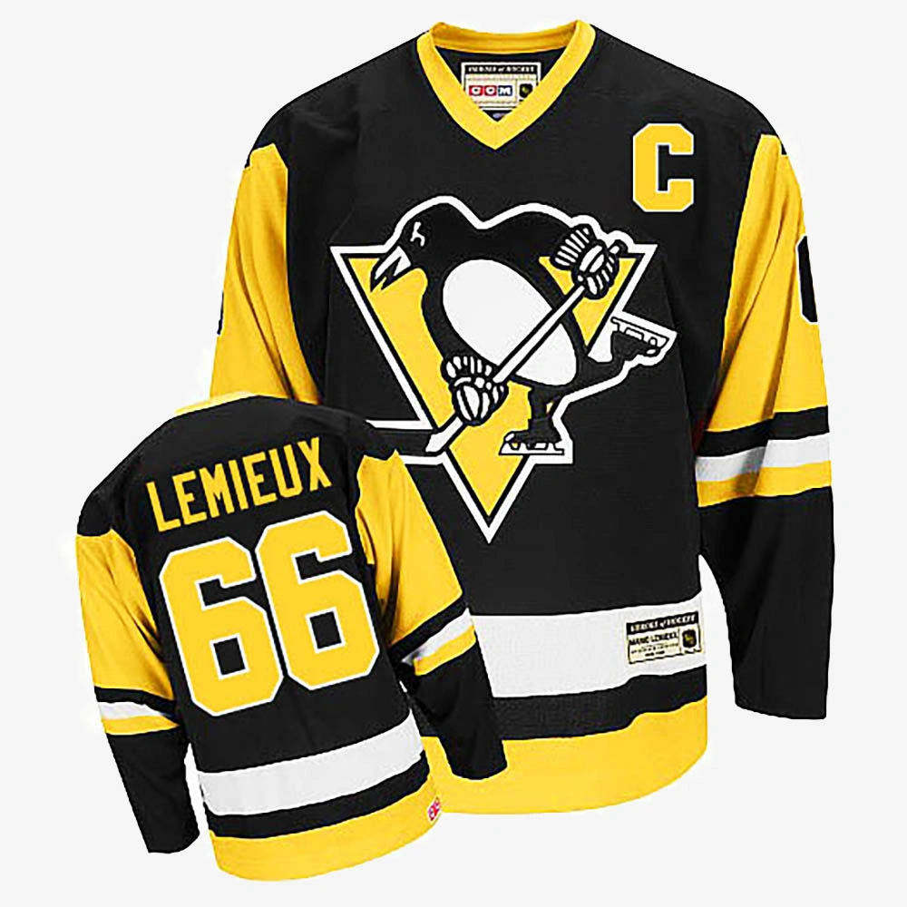 Youth Mario Lemieux Pittsburgh Penguins Black Throwback Jersey