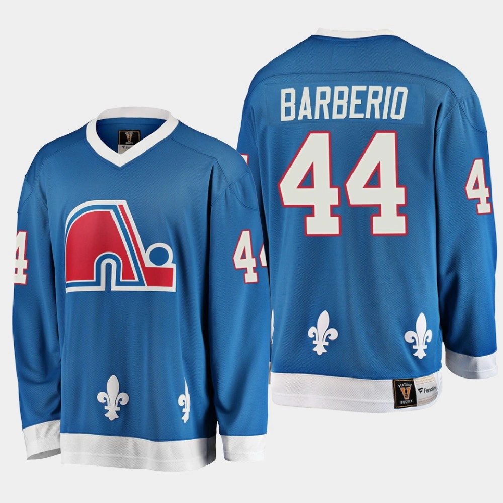 Men's Quebec Nordiques Mark Barberio #44 Vintage Blue 25th Throwback Jersey