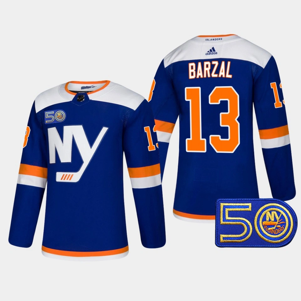 Mathew Barzal New York Islanders 50th Anniversary Royal Authentic Alternate Jersey