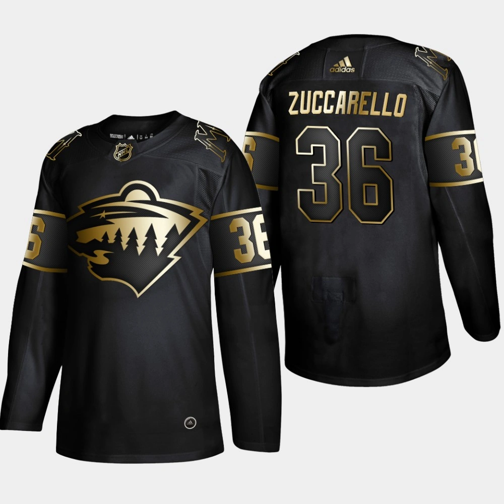 Youth Minnesota Wild Mats Zuccarello #36 NHL Golden Edition Authentic Jersey - Black Youth Minnesota Wild Mats Zuccarello #36 NHL Golden Edition Authentic Jersey - Black
