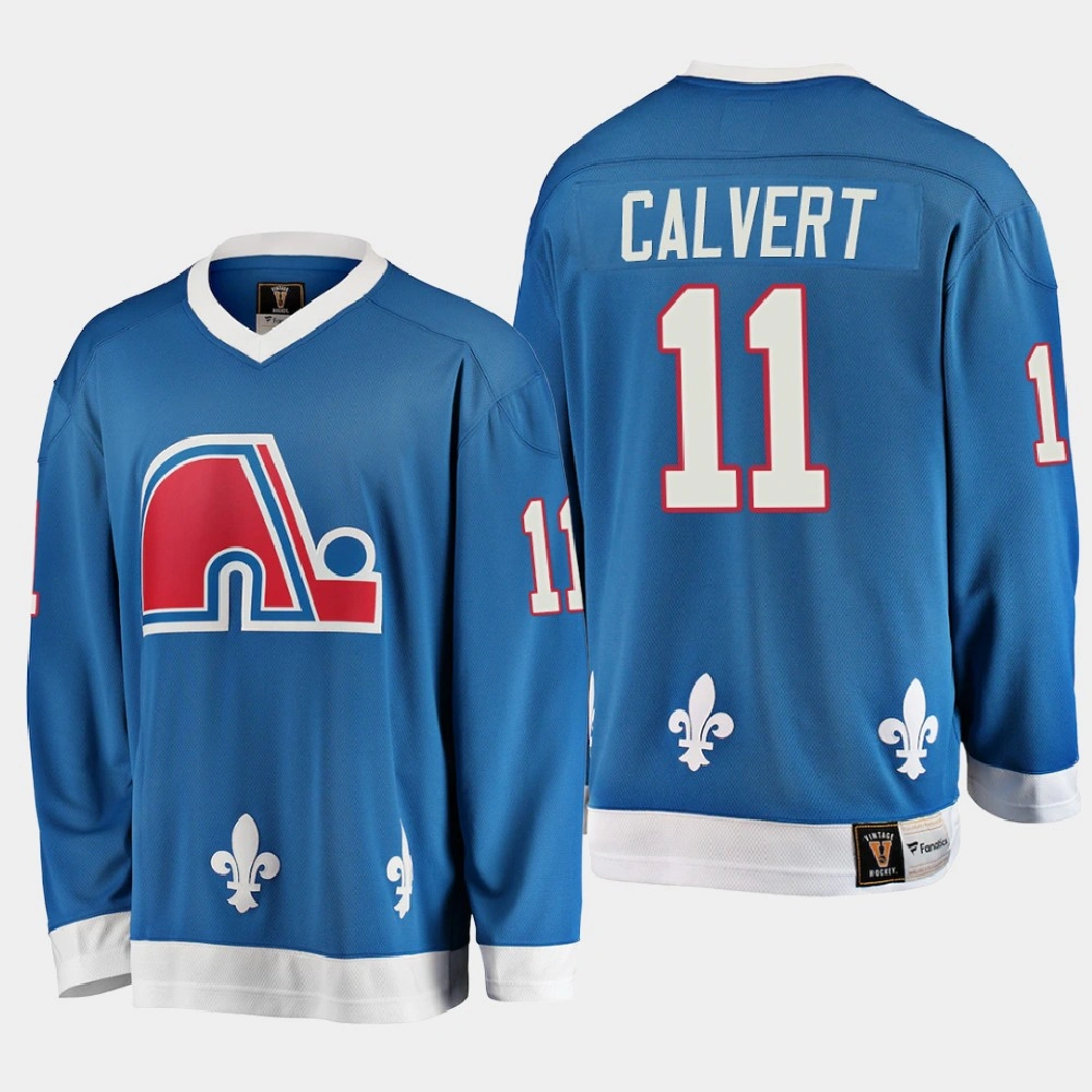 Men's Quebec Nordiques Matt Calvert #11 Vintage Blue 25th Throwback Jersey