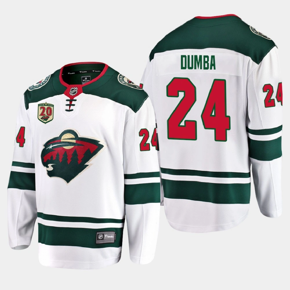 Minnesota Wild #24 Matt Dumba 2020-21 20th Anniversary Away White Jersey