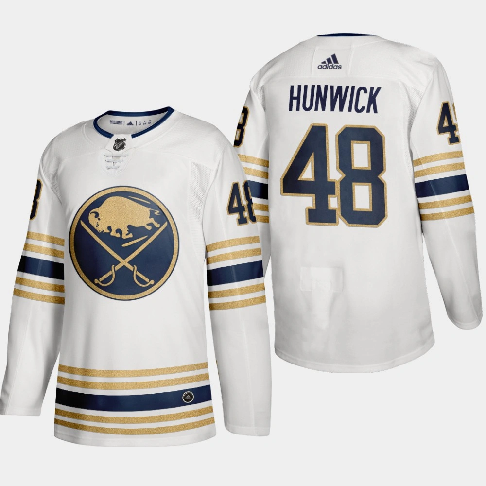 Youth Sabres #48 Matt Hunwick White 50th Anniversary Third Authentic Jersey