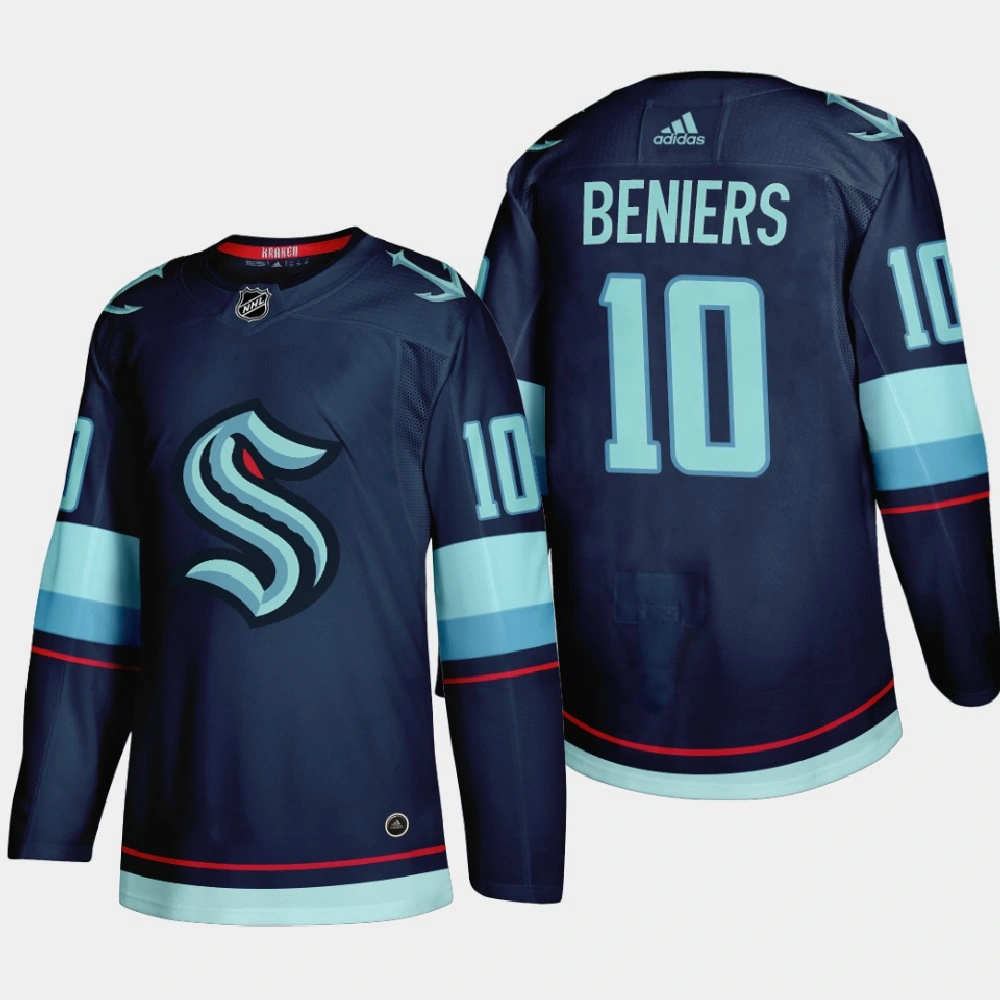 Youth Seattle Kraken Matthew Beniers #10 2021 Expansion Draft Navy Jersey
