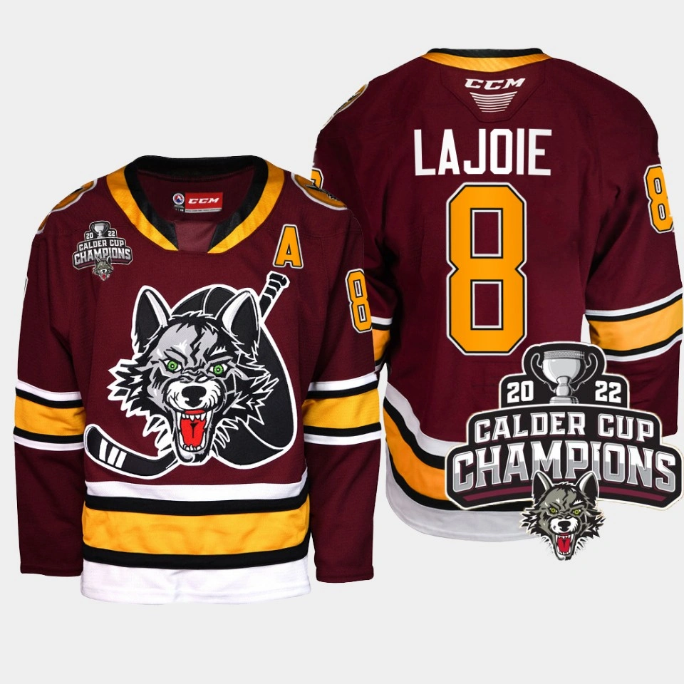 Women's Chicago Wolves Max Lajoie #8 2022 Calder Cup Champs AHL Burgundy Jersey Women's Chicago Wolves Max Lajoie #8 2022 Calder Cup Champs AHL Burgundy Jersey