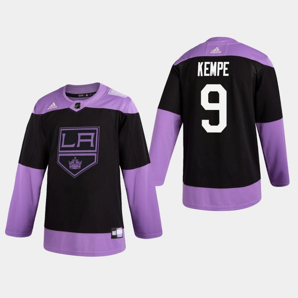 Women's Kings Adrian Kempe #9 Hockey Fights Cancer Practice Black Jersey Women's Kings Adrian Kempe #9 Hockey Fights Cancer Practice Black Jersey