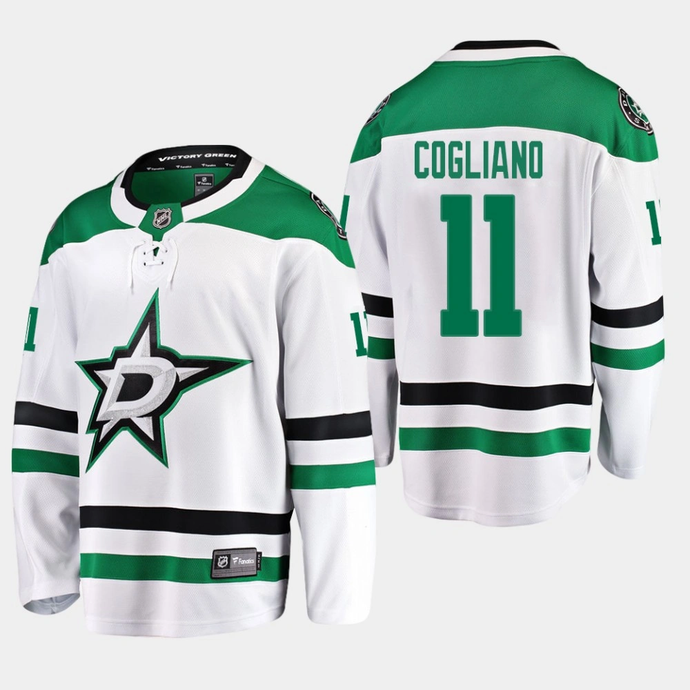 Men's Dallas Stars Andrew Cogliano #11 White Away Breakaway Player Jersey