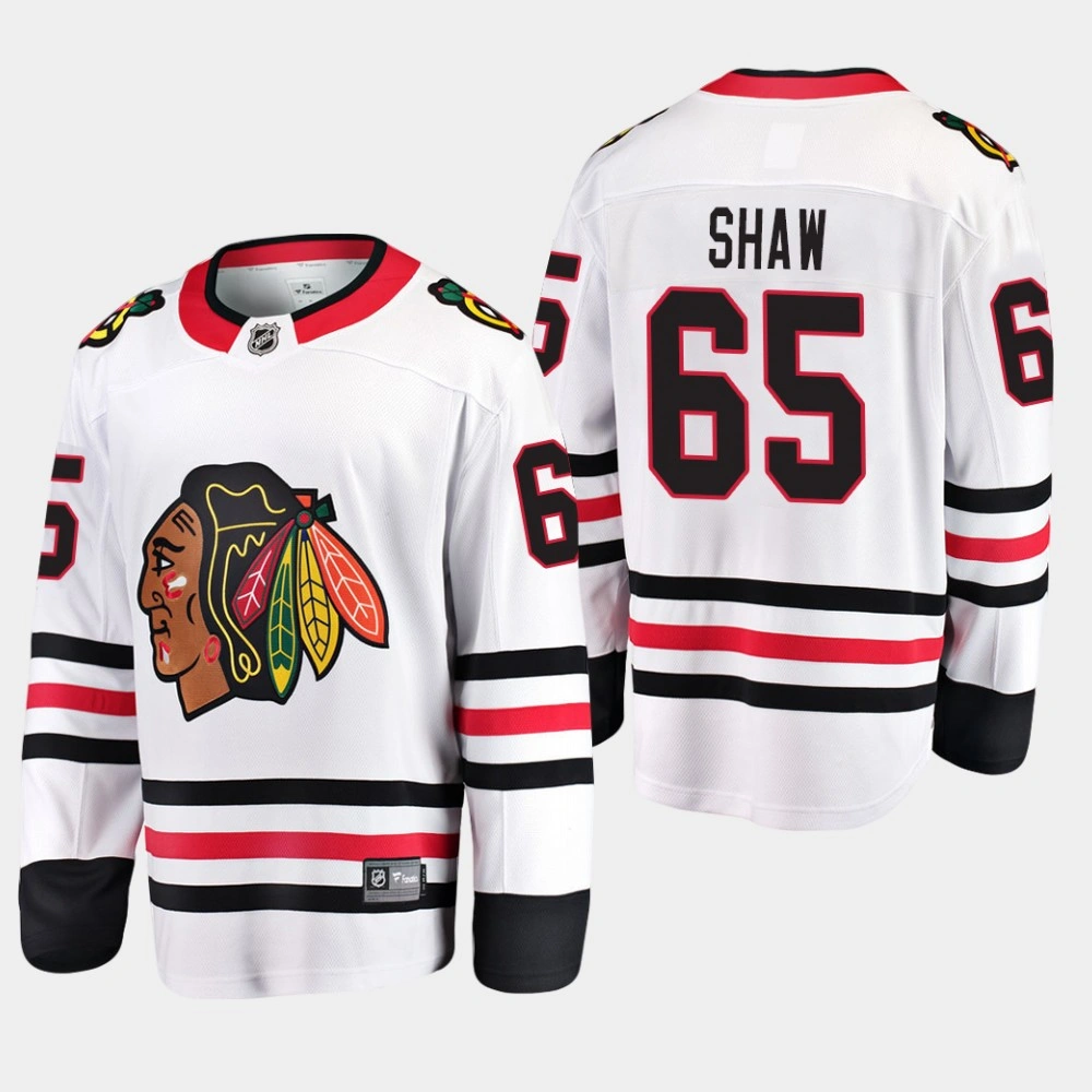 Women's Chicago Blackhawks Andrew Shaw #65 Away White Breakaway Player Jersey