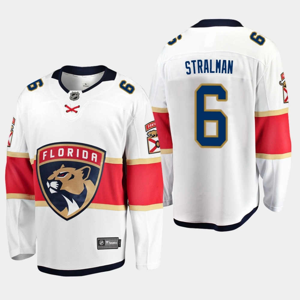 Youth Men's Florida Panthers Anton Stralman #6 Away White Breakaway Player Jersey