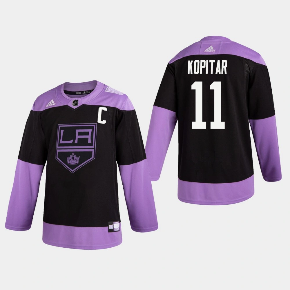 Kings Anze Kopitar #11 Hockey Fights Cancer Practice Black Jersey