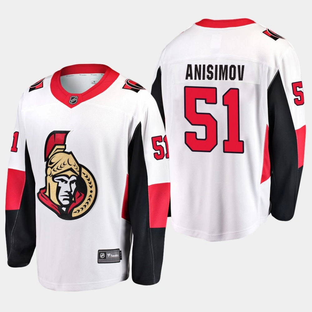 Men's Ottawa Senators Artem Anisimov #51 Away White Breakaway Player Jersey