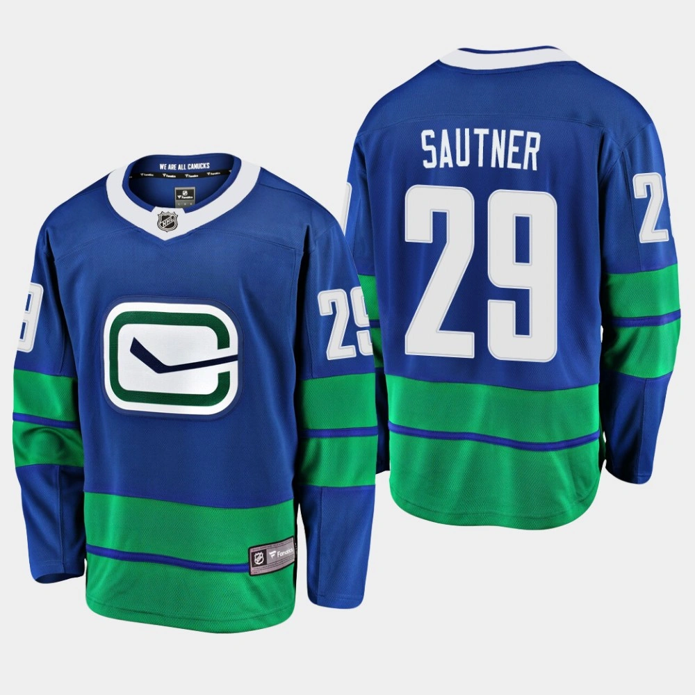 Men's Vancouver Canucks Ashton Sautner #29 2019-20 Alternate Premier Breakaway Player Royal Jersey Men's Vancouver Canucks Ashton Sautner #29 2019-20 Alternate Premier Breakaway Player Royal Jersey